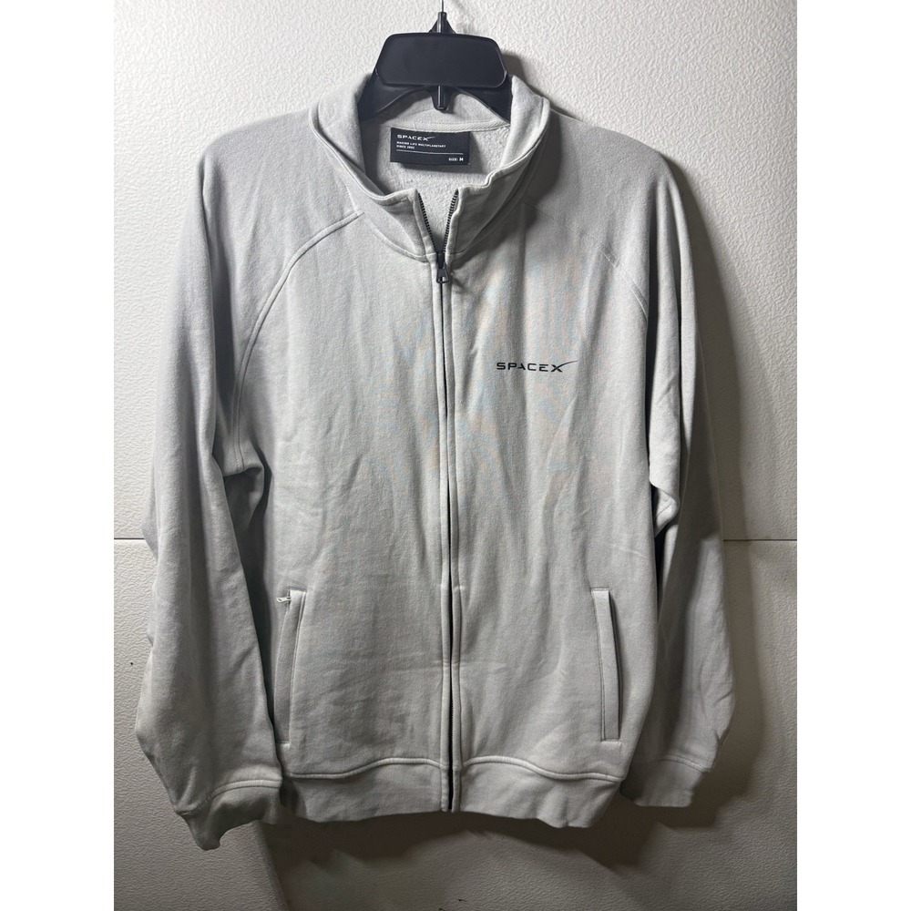 SpaceX Official 'Making Life Multiplanetary' Full-Zip Fleece Knit Jacket - Gray